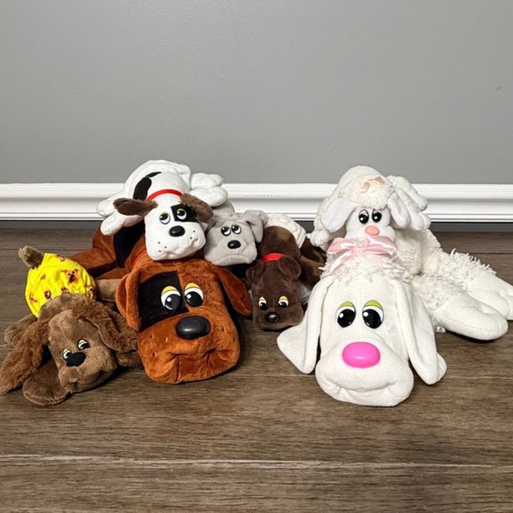 Pound Puppies Plush Lot Vintage 1985 Tonka & Modern Basic‎ Fun Dog Stuffed Toys